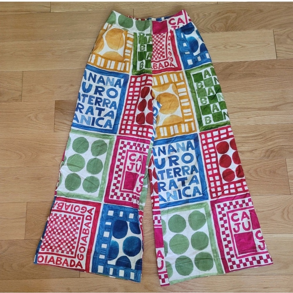 Farm Rio for Anthropologie Wide Leg Pants L BNWOT - Picture 5 of 7